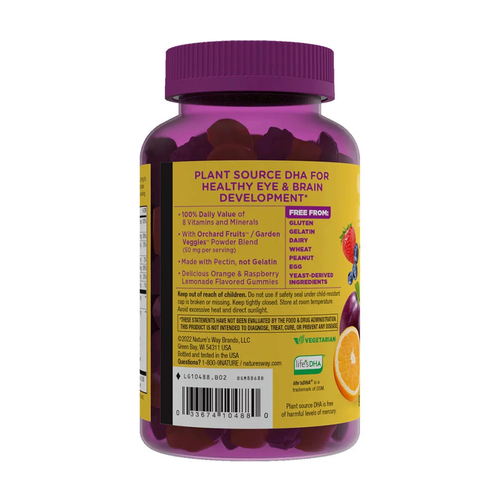 Nature's Way - Alive! Dagligt Stöd Prenatal Multivitamin Gummy, 90 Gummies, Apelsin & Hallon-Lemonad - Bild 3