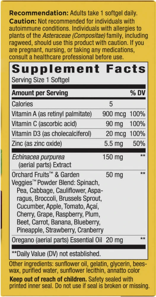 Nature's Way - Alive! Dagligt Immunförsvar, 30 Mjukkapslar - Bild 2