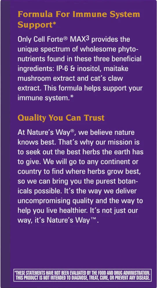 Natures Way - Cell Forté MAX3, 120 kapslar - Bild 3