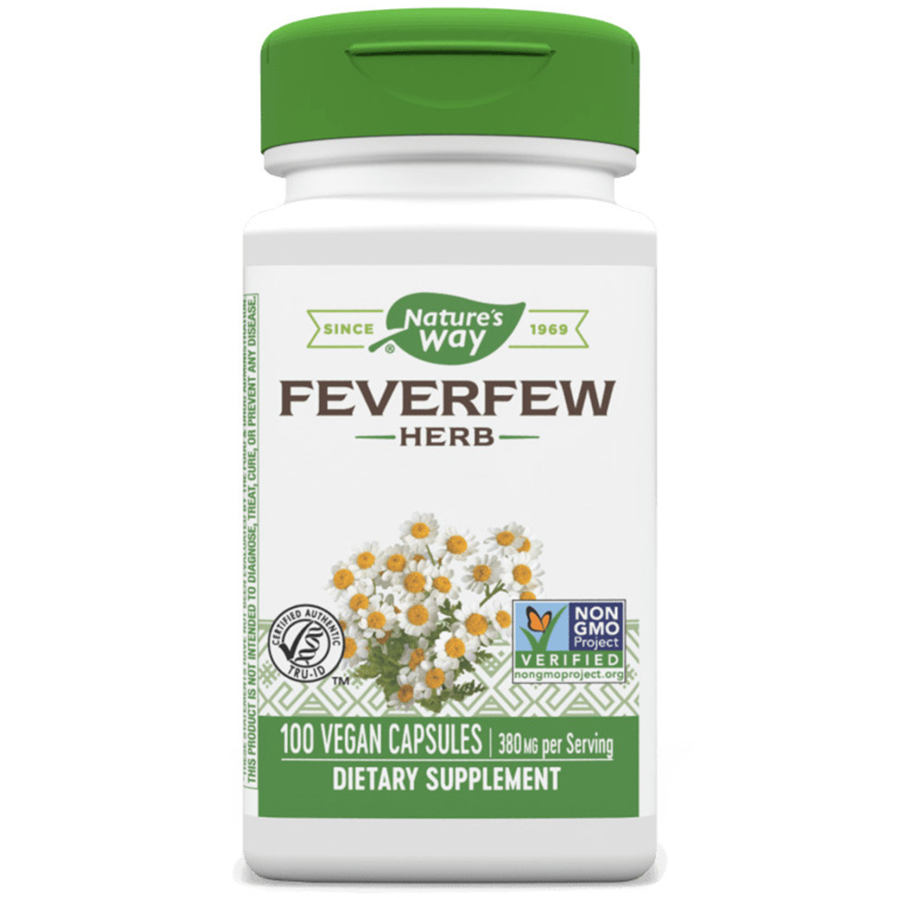 Natures Way - Feverfew Herb, 380 mg, 180 veg. kapslar | Hälsokost | Apoteka