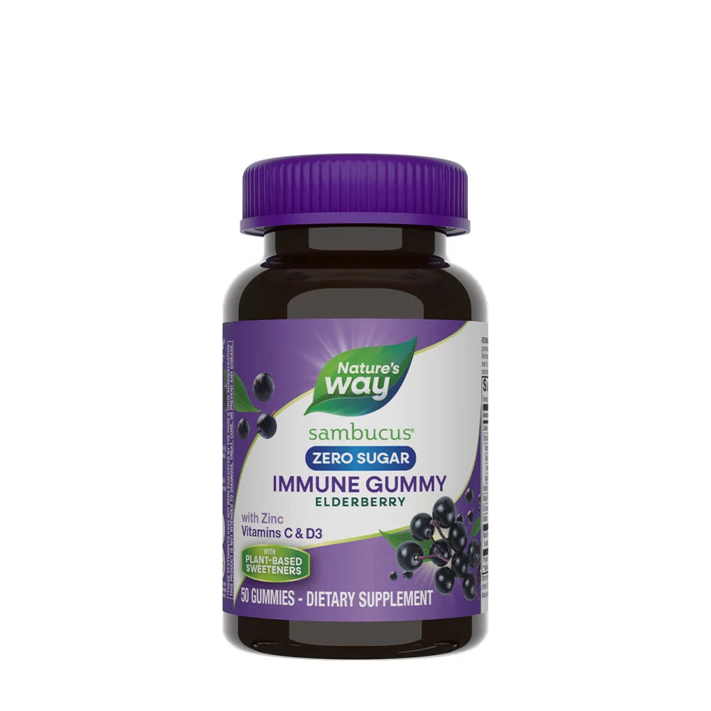 Natures Way - Sambucus Immunstärkande Gummies utan Socker, 50 stycken | Hälsokost | Apoteka