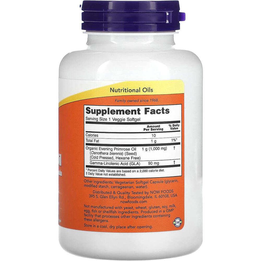 Now Foods - Kvällsprimroseolja, 1000 mg, 90 veg. kapslar - Bild 3
