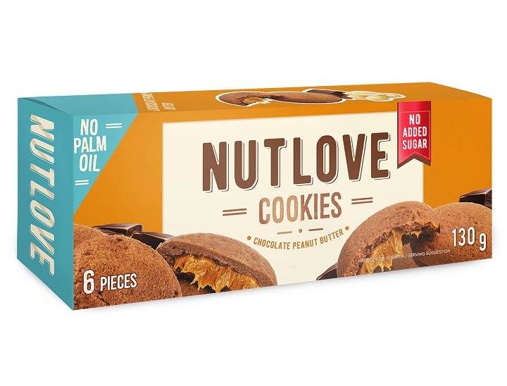 Allnutrition - Nutlove Cookies, Choklad Jordnötssmör, 6 kakor | HälsokostSkuldfria godsaker | Apoteka