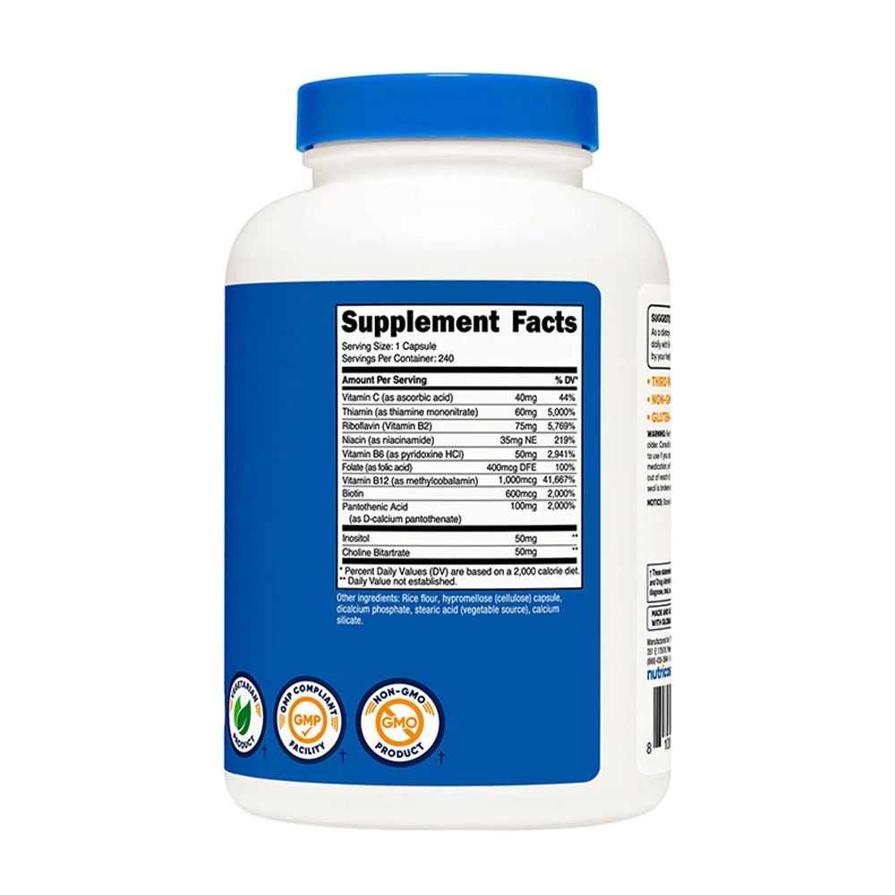Nutricost - Vitamin B-komplex, 240 kapslar - Bild 2