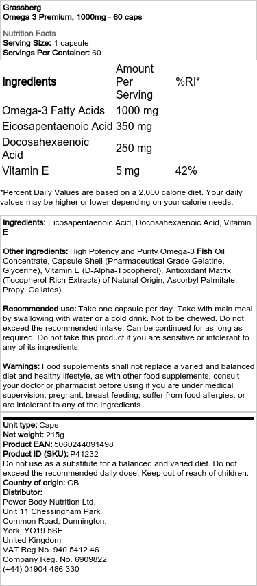 Grassberg - Omega 3-6-9 Balance, 90 kapslar - Bild 2
