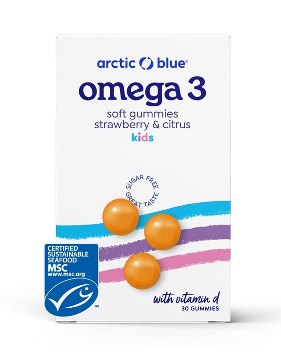 Arctic Blue - Omega-3 Mjuka Gummier för Barn med D-vitamin, Storlek | Hälsa och välbefinnandeOmega och fiskoljaHälsokostBørns sundhedGummibär | Apoteka
