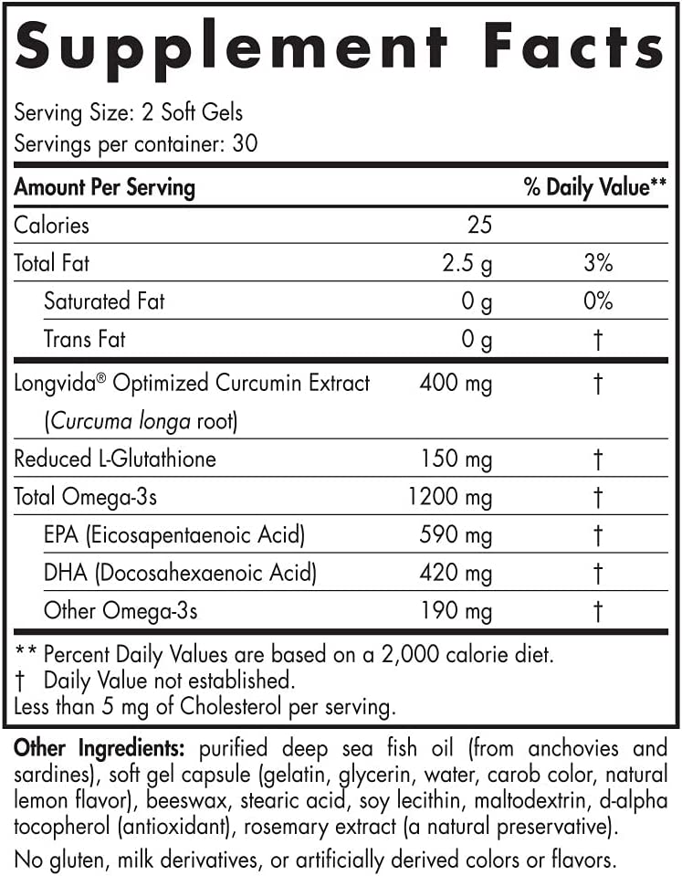 Nordic Naturals - Omega Curcumin, 1200 mg, 60 kapslar - Bild 3