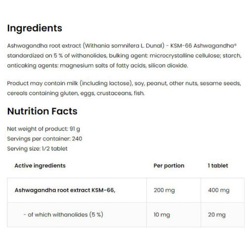 OstroVit - KSM-66 Ashwagandha, 120 tabletter - Bild 2