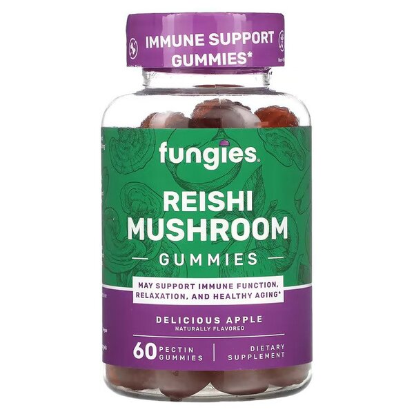 Fungies - Reishi Svampgummin, Läcker Äpple - 60 gummin | Veganska produkterHälsa och välbefinnandeHälsokostFörbättra humöret | Apoteka