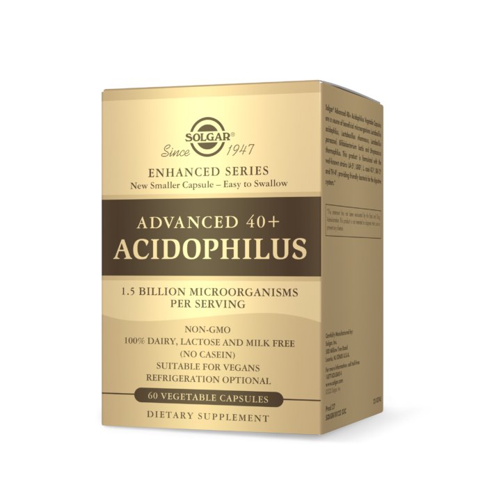 Solgar - Advanced 40+ Acidophilus, 60 kapslar | Vitaminer och mineralerHälsa och välbefinnandeMatsmältningshälsaProbiotikaAcidophilus – Mjölksyrabakterier för Mage & Tarmflora | Apoteka