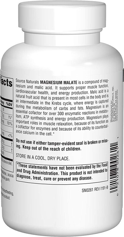 Source Naturals - Magnesium Malate, 1250 mg, 90 tabletter - Bild 4