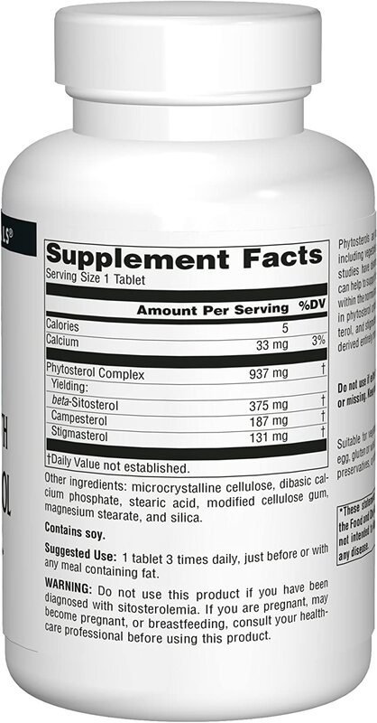 Source Naturals - Mega Strength Beta Sitosterol, 375 mg, 120 veg. tabletter - Bild 4