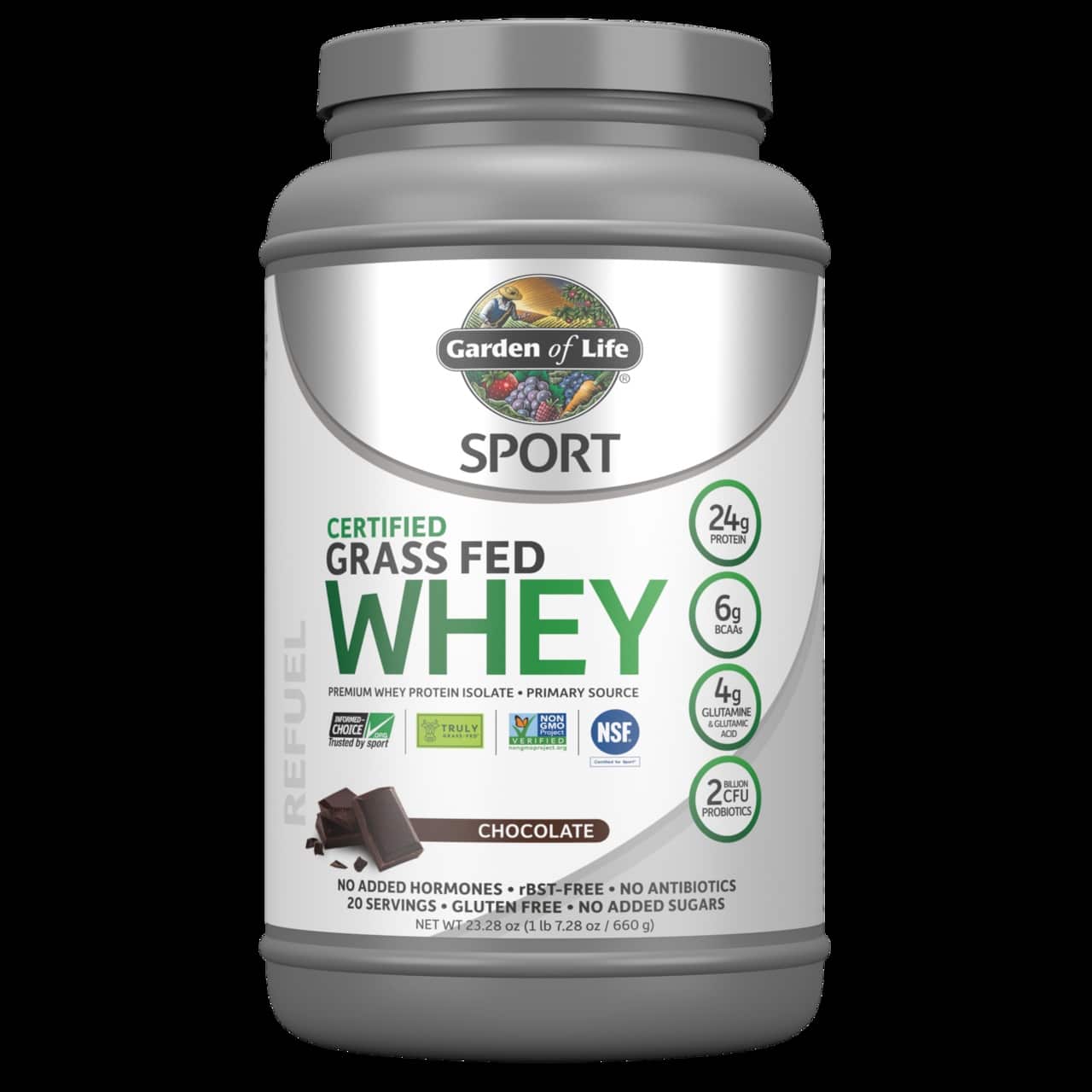 Garden of Life - Sportscertifierat gräsbetat vassleprotein, choklad - 660g | Hälsa och välbefinnandeHälsokostProteinerVäxtproteinerFitness och träningNordisk vitalitet | Apoteka