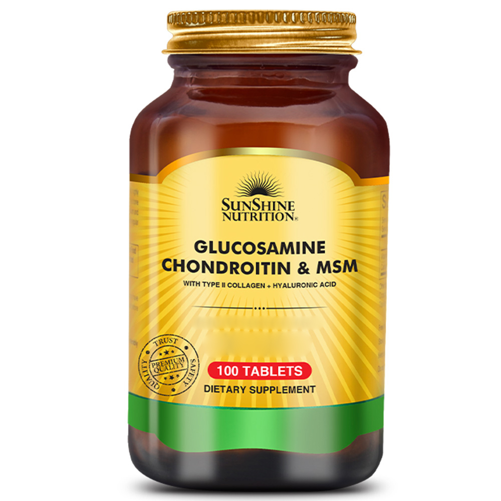Sunshine Nutrition - Glukosamin Kondroitin & MSM, 100 tabletter | HälsokostMSM | Apoteka
