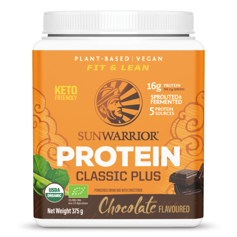 Sunwarrior - Protein Plus Organic Chocolate, Pulver 375 g | Nya produkterMatsmältningshälsaL-lysin | Apoteka