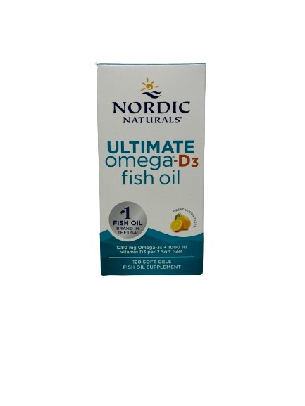 Nordic Naturals - Ultimate Omega-D3 Fiskolja, 1280 mg Citron - 120 kapslar | Vitaminer och mineralerHälsa och välbefinnandeOmega och fiskoljaHälsokostNordisk vitalitet | Apoteka