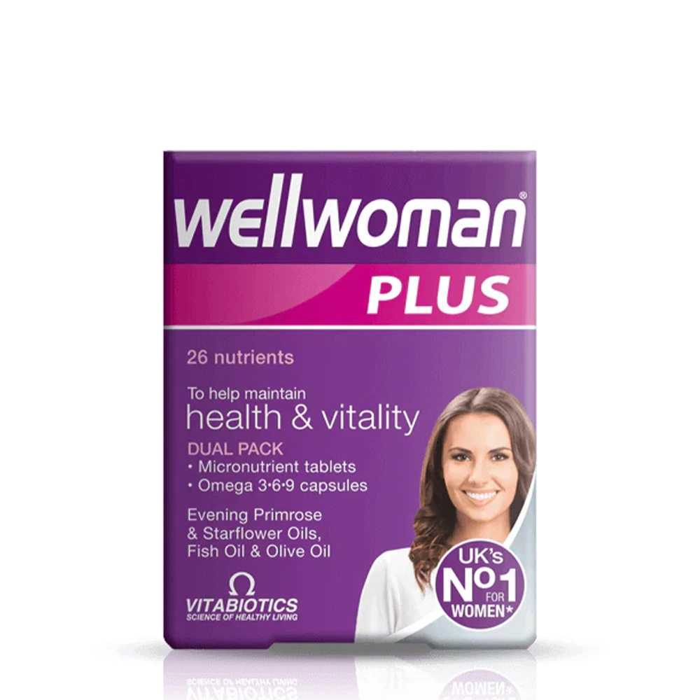 Vitabiotics - Wellwoman Plus Omega 3-6-9, 56 tabletter | Kosttillskott för kvinnorOmega och fiskoljaHälsokostLinfröolja | Apoteka
