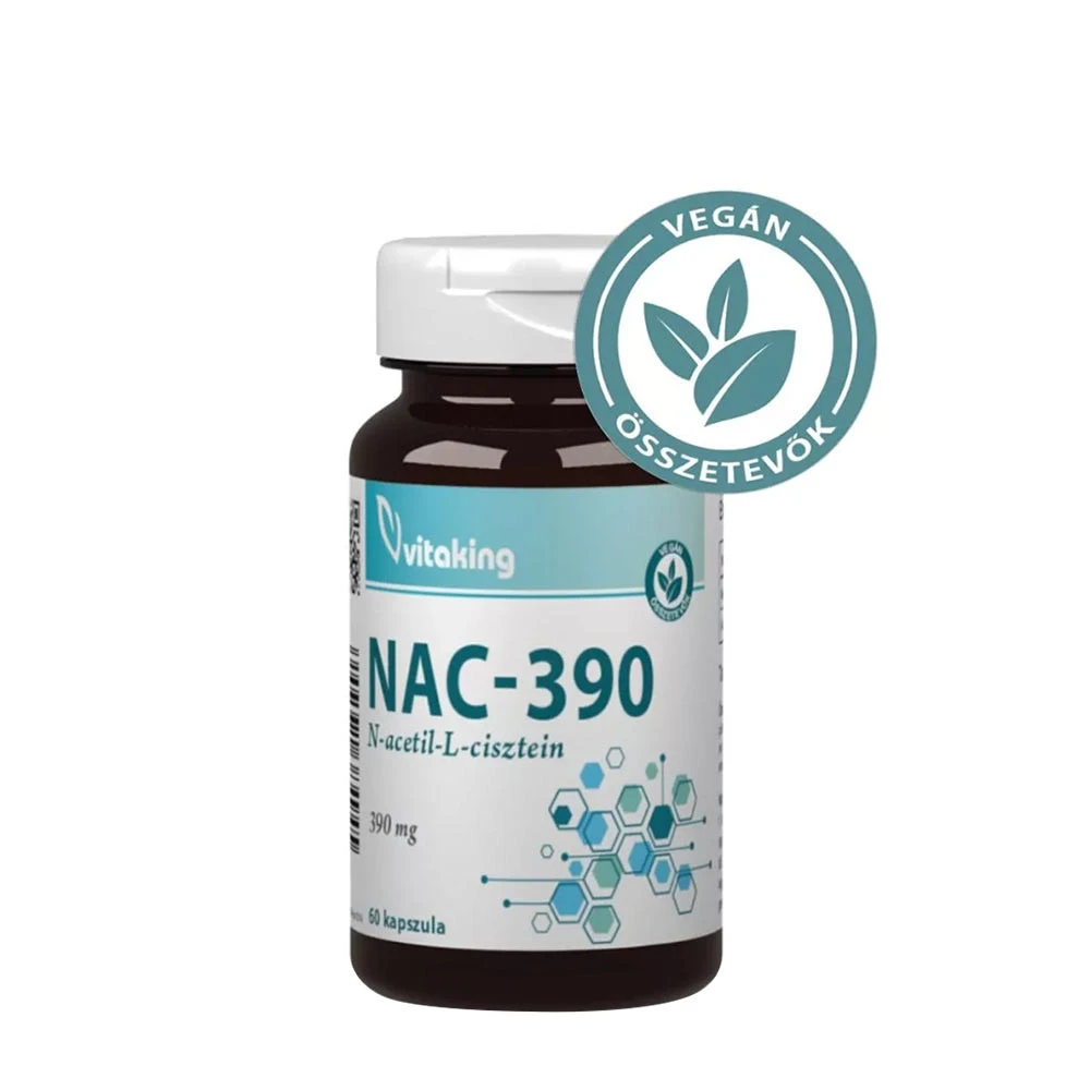 Vitaking NAC-390 (N-acetyl-L-cysteine) 390 mg (60 Capsules)