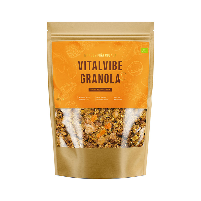 Vitalvibe - Granola Mango & Piña Colada Ekologisk, 250 g | Nya produkterMatsmältningshälsa | Apoteka