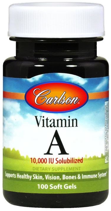 Carlson Labs - Vitamin A Solubiliserad, 10 000 IU, 100 mjukkapslar | Vitaminer och mineralerHälsa och välbefinnandeEnstaka vitaminerVitamin A | Apoteka