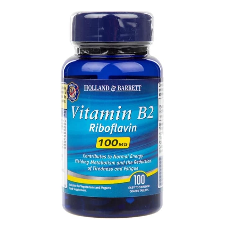 Holland &amp; Barrett - Vitamin B2, 100 mg, 100 tabletter | Vitaminer och mineralerHälsa och välbefinnandeVissa vitaminerB-vitaminHälsokost | Apoteka