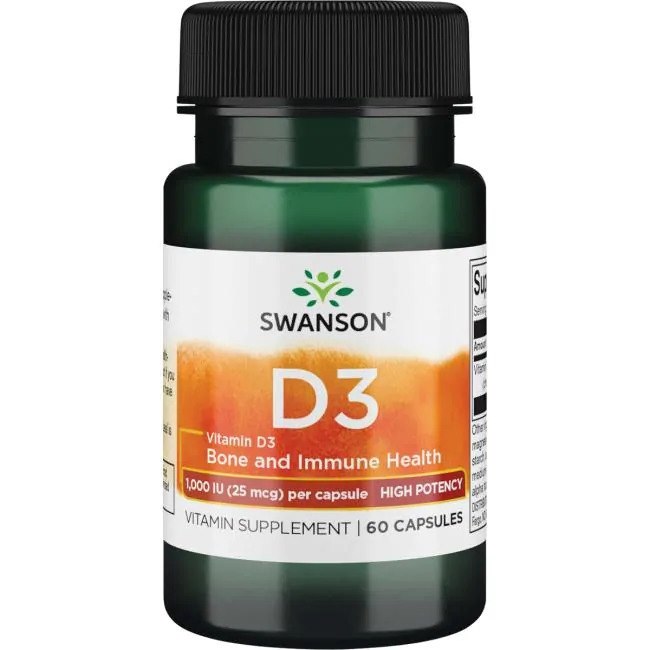 Swanson - Vitamin D-3, 1000 IE - 60 kapslar | Vitaminer och mineralerHälsa och välbefinnandeHälsokost | Apoteka