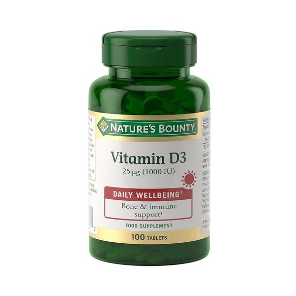 Natures Bounty - Vitamin D3, 25 mcg, 100 tabletter | Vitaminer och mineralerVissa vitaminerD-vitaminHälsokostD3 | Apoteka