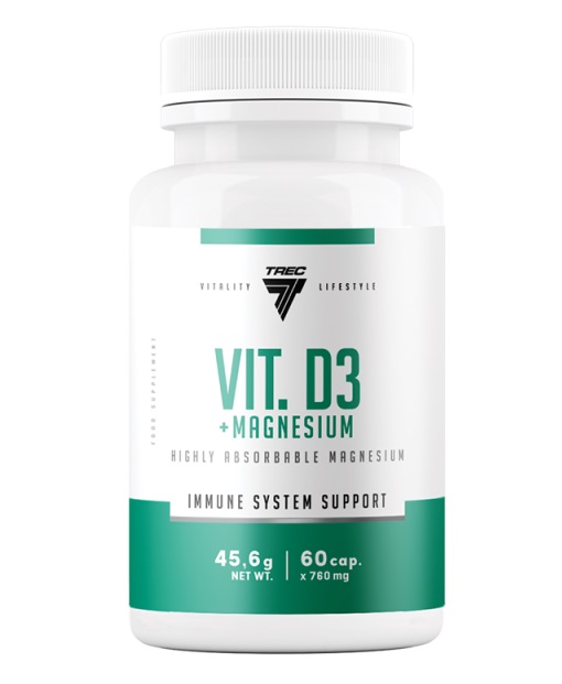 Trec Nutrition - Vitamin D3 + Magnesium, 60 kapslar | Vitaminer och mineralerVissa mineralerHälsokostMagnesium | Apoteka