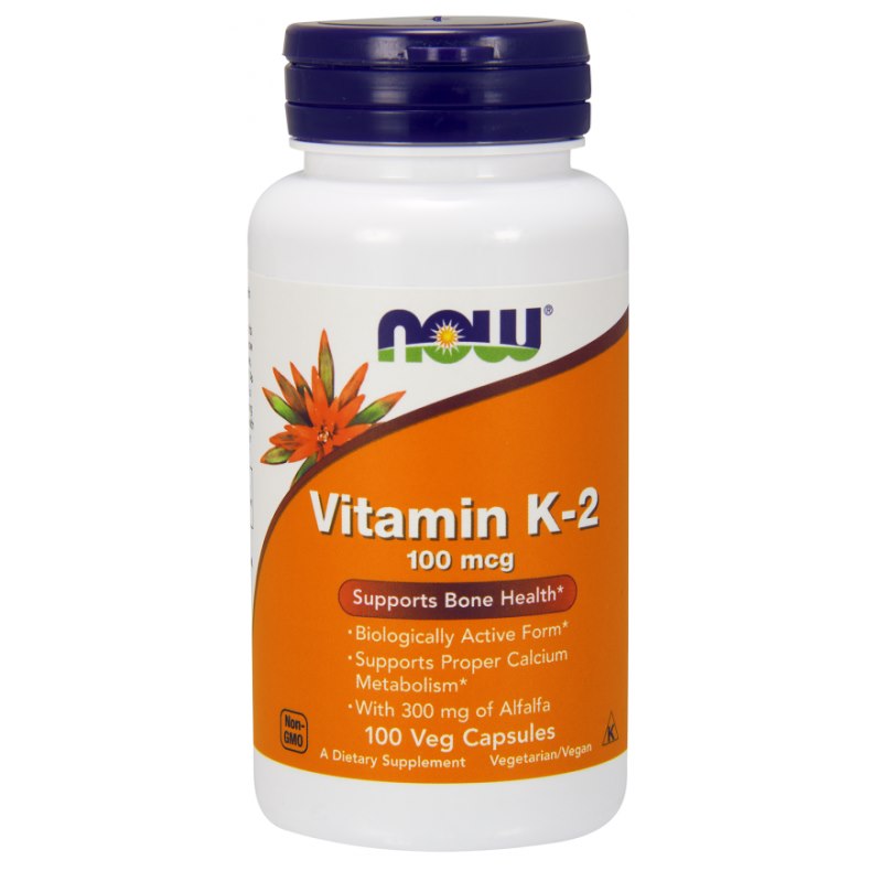 NOW - Vitamin K2, 100 mcg vegankapslar | Vitaminer och mineralerVeganska produkterVissa vitaminerK-vitaminHälsokost | Apoteka