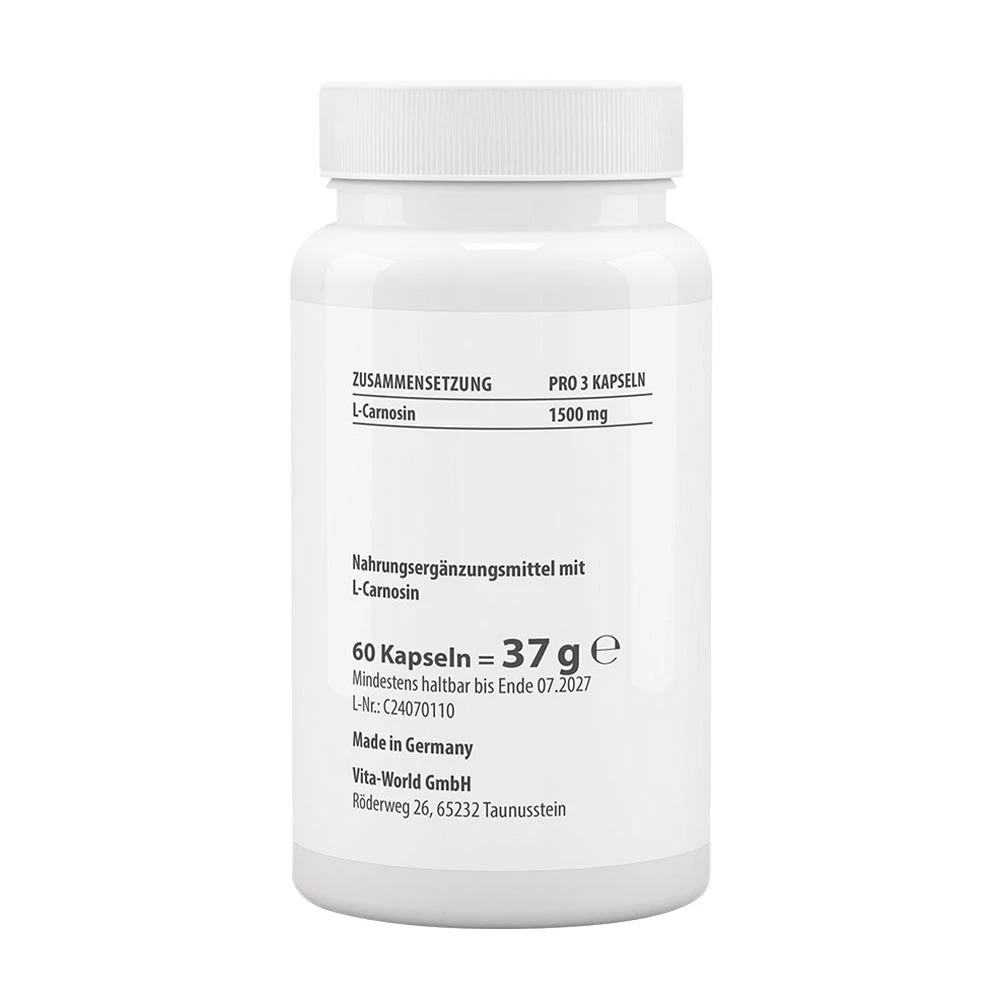 Vitaworld - Carnosin 500 mg, 60 kapslar - Bild 2