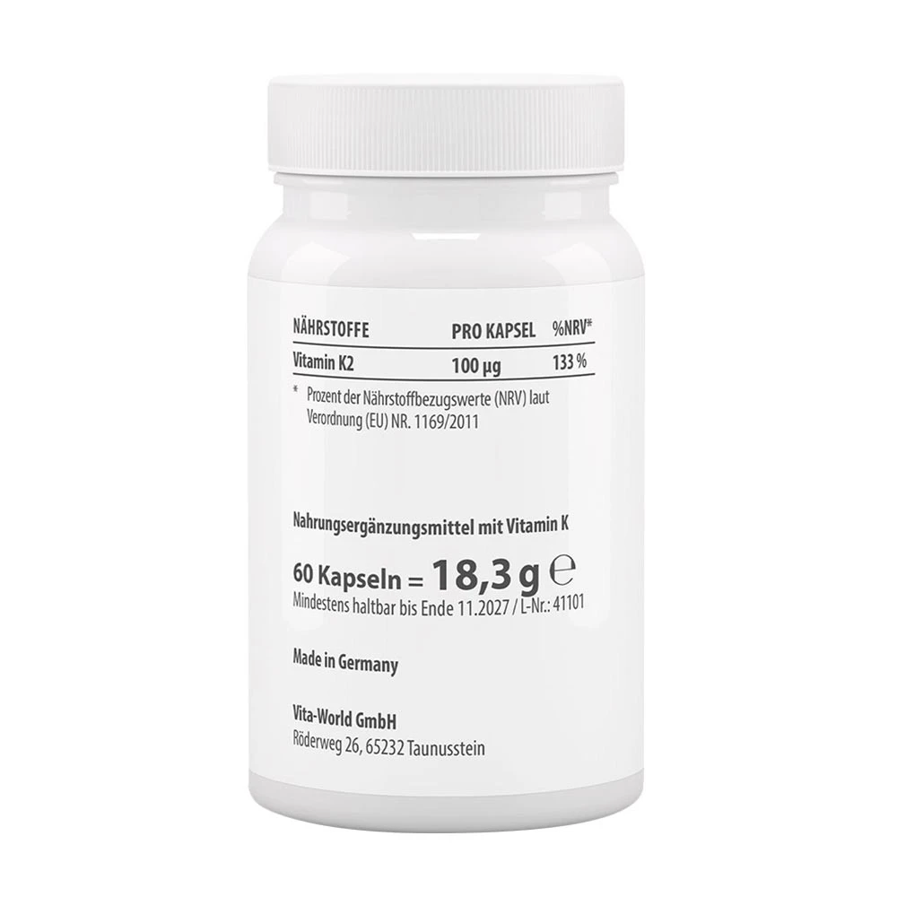 Vitaworld - Menaquinone Vitamin K2 MK7, 60 kapslar - Bild 2