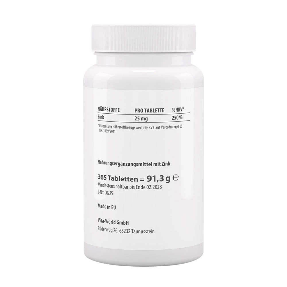Vitaworld - Zink 25 mg, 365 tabletter - Bild 2