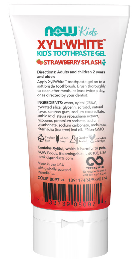 NOW - Xyliwhite Jordgubbssplash Tandkräm Gel för Barn, storlek - Bild 5