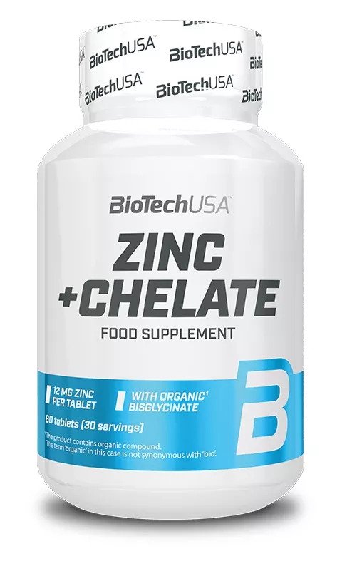 BioTechUSA - Zink Chelat, 60 tabletter | Vitaminer och mineralerEnstaka mineralerZink | Apoteka
