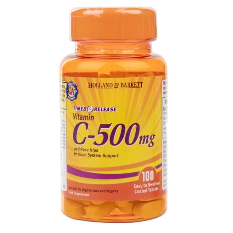 Holland &amp; Barrett - C-vitamin med tidsbegränsad frisättning och bioflavonoider, storlek | Vitaminer och mineralerHälsa och välbefinnandeVissa vitaminerC-vitaminHälsokost | Apoteka