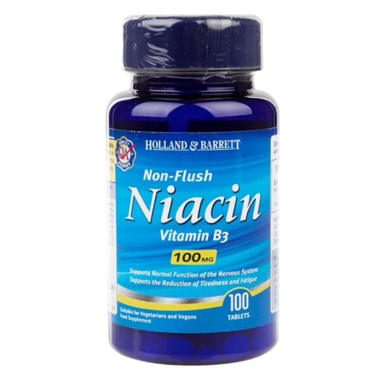 Holland &amp; Barrett - Niacin Utan Rodnad, 100 mg - 100 tabletter | Vitaminer och mineralerHälsa och välbefinnandeHälsokostNiacin | Apoteka