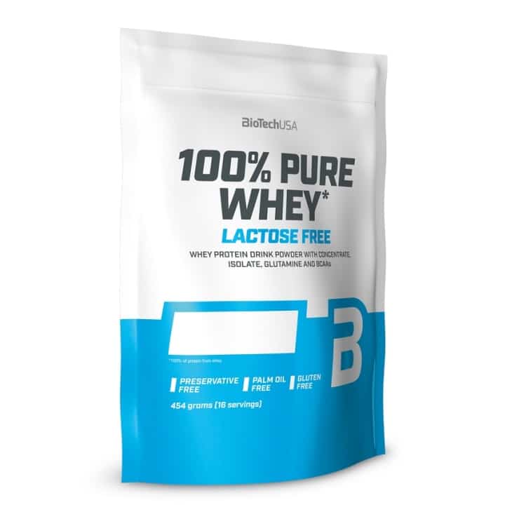 BioTechUSA - 100% Pure Whey Laktosfri, Jordgubbssmak, 454 g | HälsokostProteinerProteinmatrisFitness och träning | Apoteka