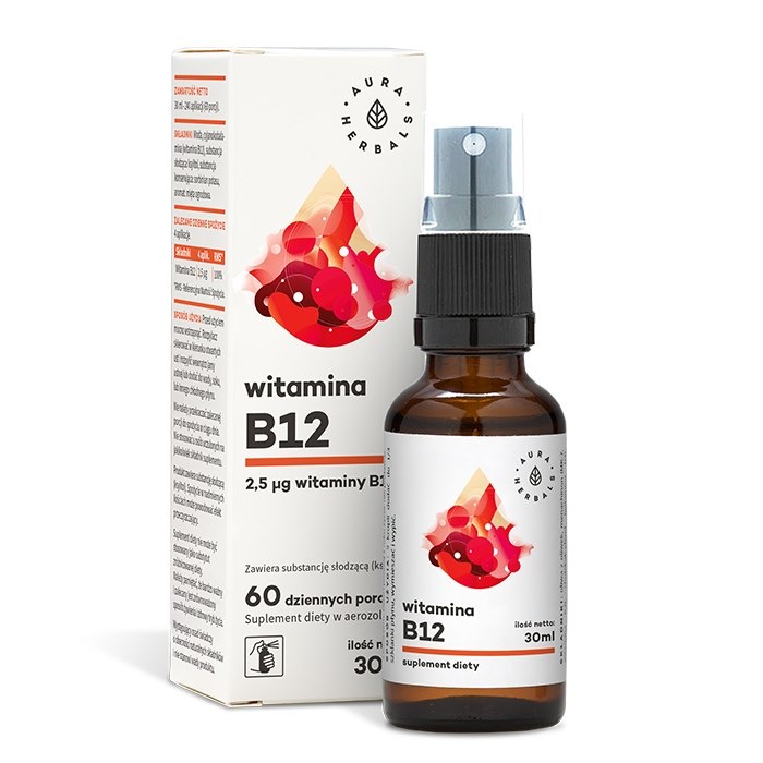Aura Herbals - Vitamin B12 Forte, Spray, 30 ml | Vitaminer och MineralerVissa vitaminer | Apoteka