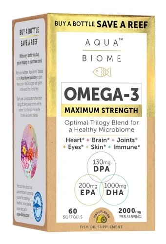 Enzymedica - Aqua Biome Omega-3 Maximal Styrka, 2000 mg (Citron), 60 mjuka kapslar | Vitaminer och MineralerHälsa och välbefinnandeOmega och fiskoljaHälsokost | Apoteka