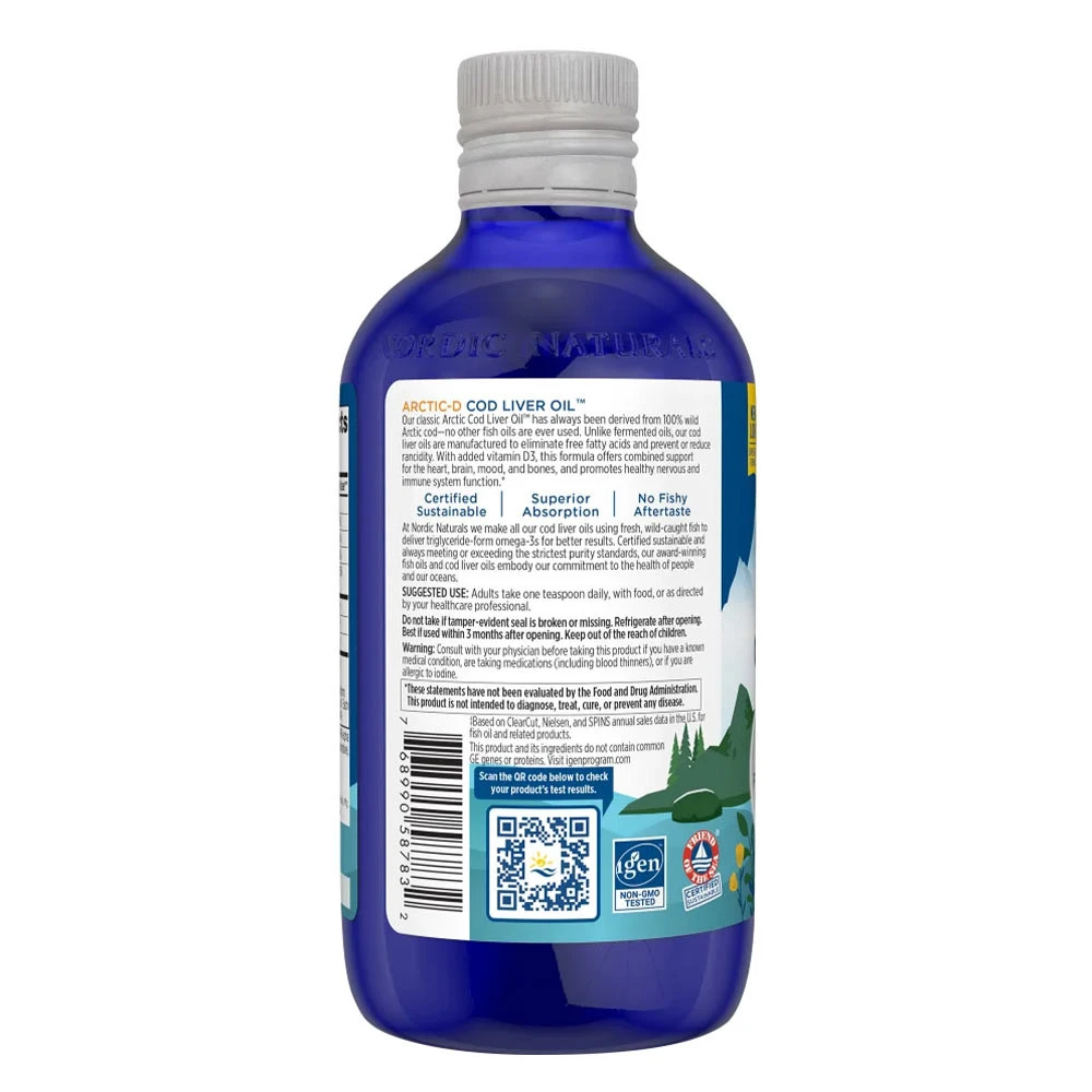 Nordic Naturals - Arctic-D Torskleverolja, Citron, 237 ml - Bild 5