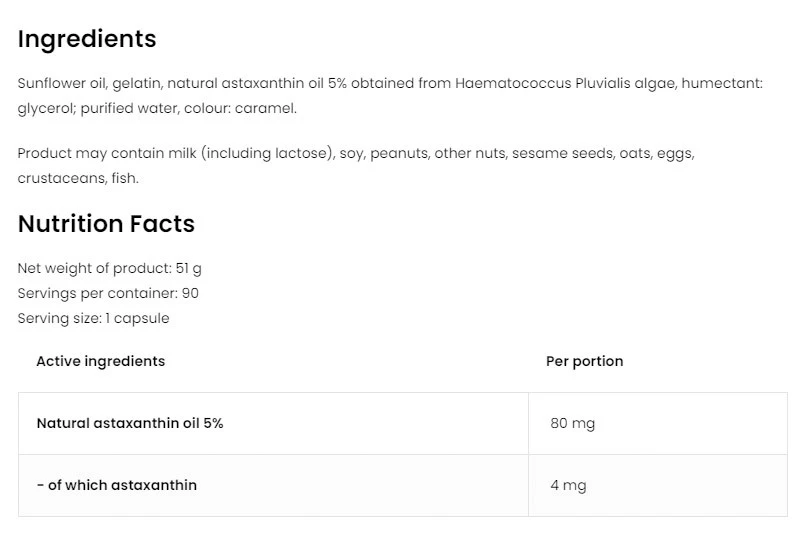 OstroVit - Astaxanthin Forte, 90 kapslar - Bild 2