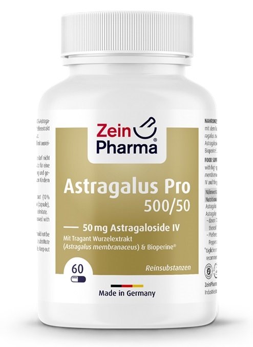 Zein Pharma - Astragalus Pro 500/50, 60 vegetabiliska kapslar med 50 mg Astragalosid IV | Veganska produkterHälsa och välbefinnandeHälsokost | Apoteka