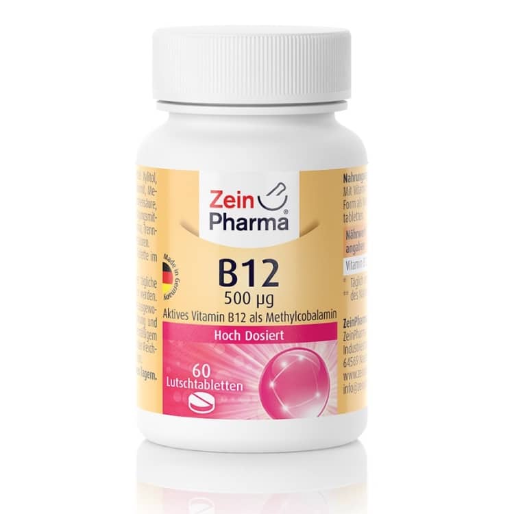 Zein Pharma - B12-vitamin, 500 mcg, 60 pastiller | Vitaminer och MineralerHälsa och välbefinnandeVissa vitaminerB-vitaminHälsokostB12 | Apoteka