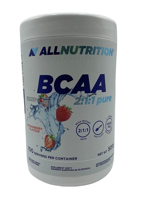 Allnutrition - BCAA 2:1:1 Pure, Jordgubb - 500g | Aminosyror och BCAAHälsokostBCAA och EAAFitness och träning | Apoteka