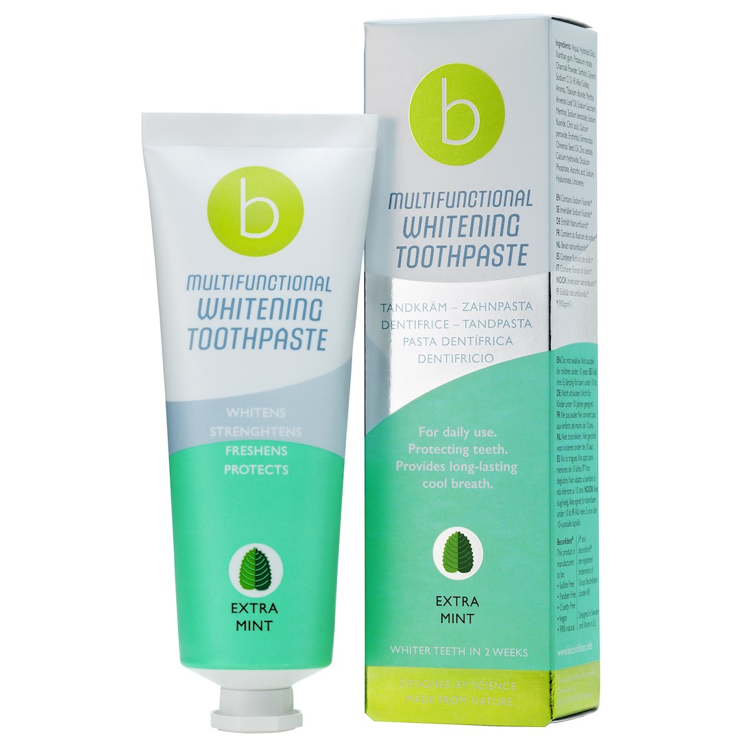 BECONFIDENT Multifunctional whitening toothpaste with strong mint flavour (75 ml)