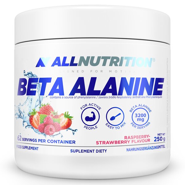 Allnutrition - Beta Alanin, Hallon Jordgubb - 250g | Vitaminer och MineralerVeganska produkterAminosyror och BCAAIndividuella aminosyrorHälsokostUthållighetFitness och träning | Apoteka