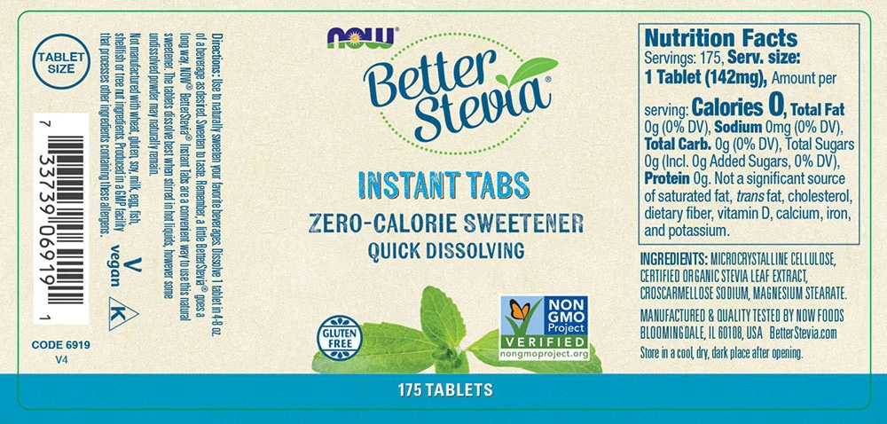 NOW - Better Stevia Snabbtabletter, 175 tabletter - Bild 2