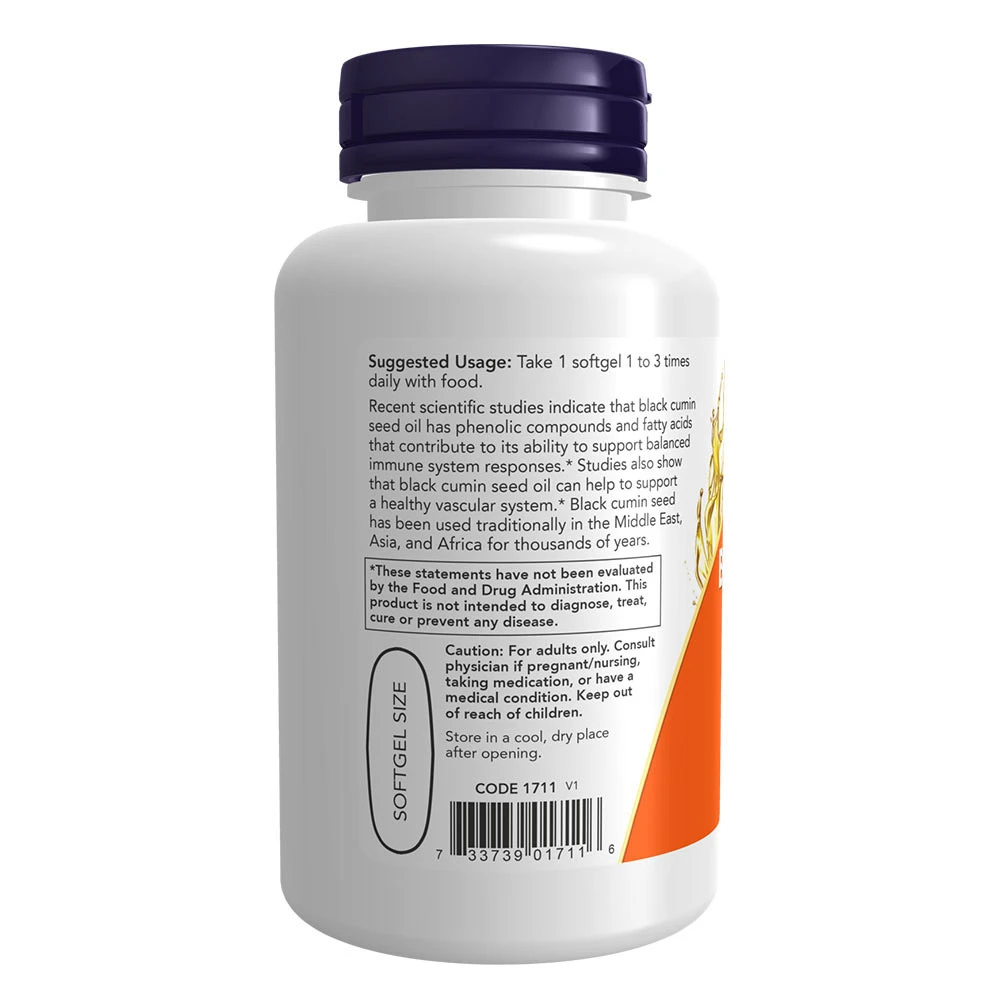 NOW Foods - Svartkumminolja, 60 kapslar - Bild 5