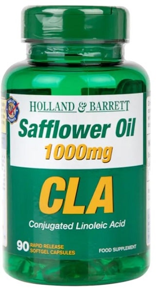 Holland &amp; Barrett - CLA, Safflorolja (1000 mg), 90 kapslar | Omegas - EFA - CLA - oljorCLA (konjugerad linolsyra)Hälsokost | Apoteka