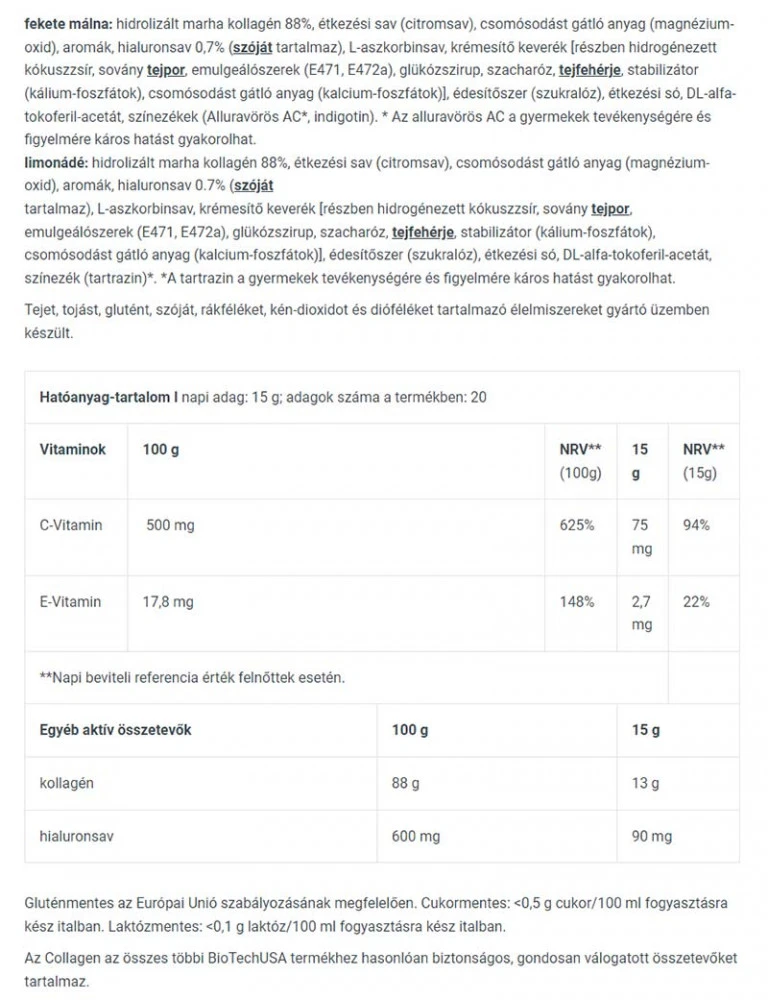 BioTechUSA - Kollagen, Svart Hallon, 300g - Bild 6